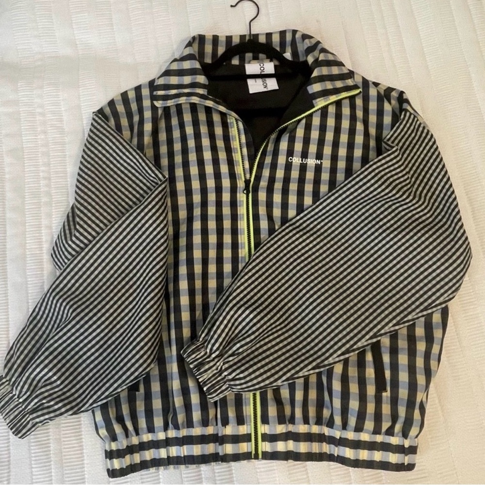 ASOS Collusion Checkered Windbreaker - Blue and Yellow